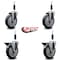 Service Caster 5'' Thermoplastic Rubber Wheel Swivel 7/8'' Expanding Stem Caster Set 2 Brakes, 4PK SCC-EX20S514-TPRB-2-PLB-2-78 - alternate 2